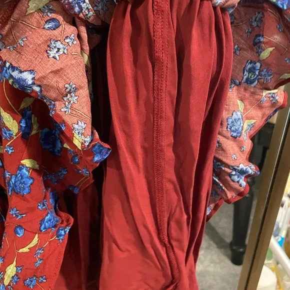 Free People Flower Fields Dress. XL. NWT. Burgundy. Floral. Long sleeve. - Picture 9 of 9